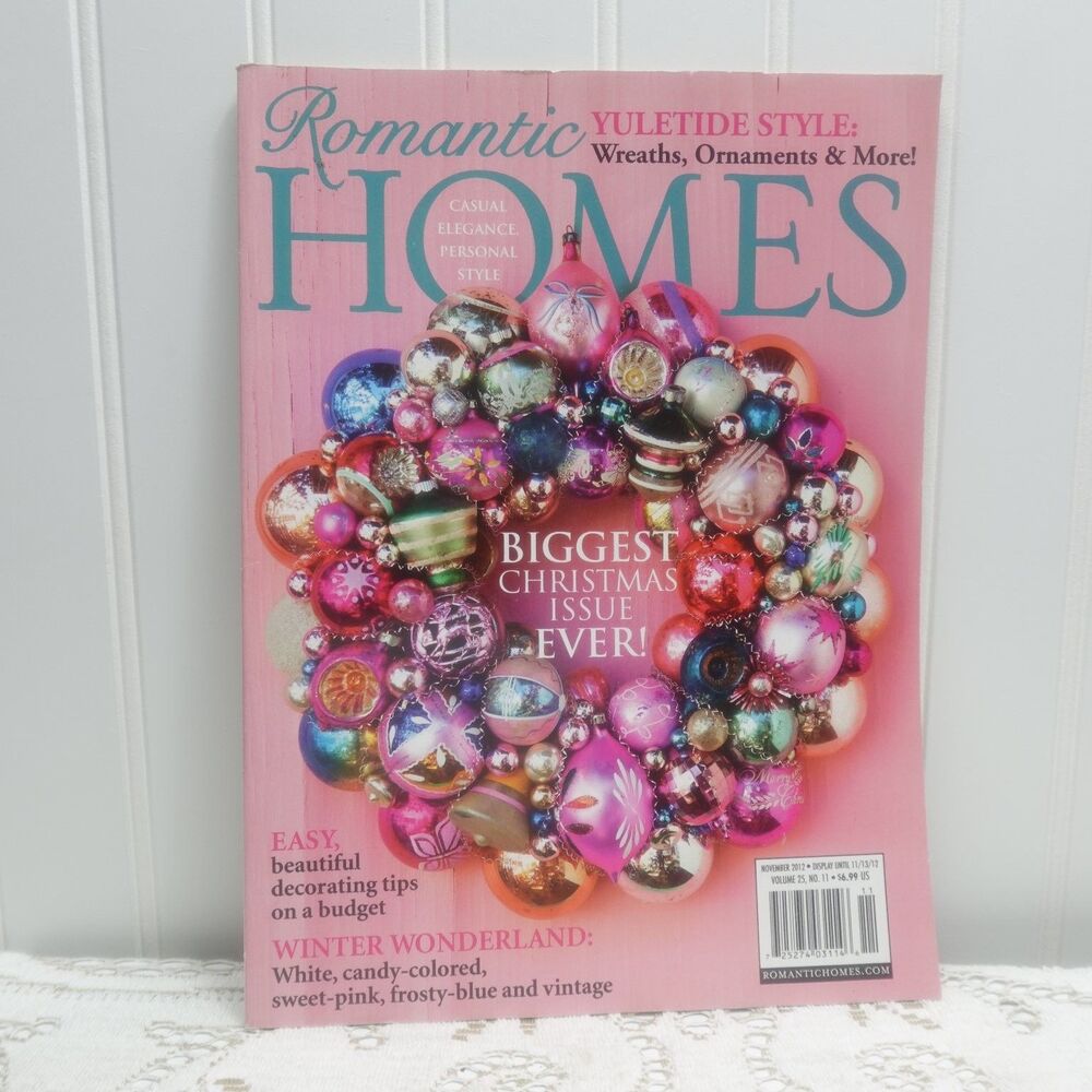 Romantic Homes Magazine Nov 2012 Christmas Holiday Decor Vintage Style Beckett